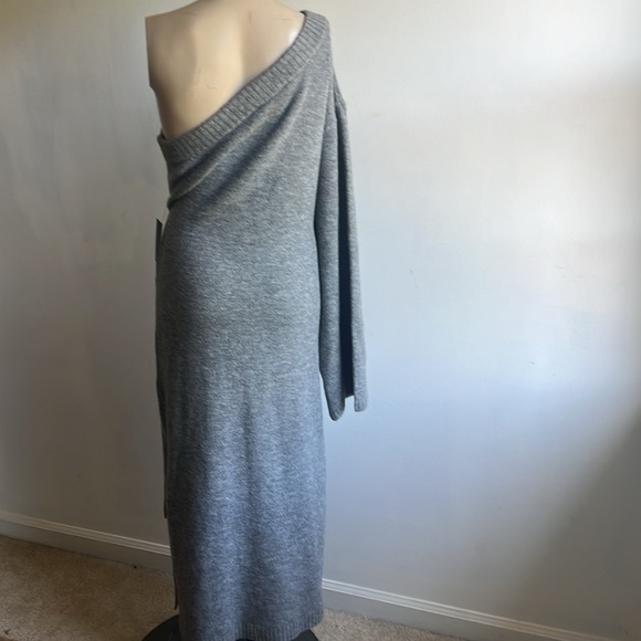 NWT Eloquii one shoulder sweater dress in heather gray - Picture 8 of 11